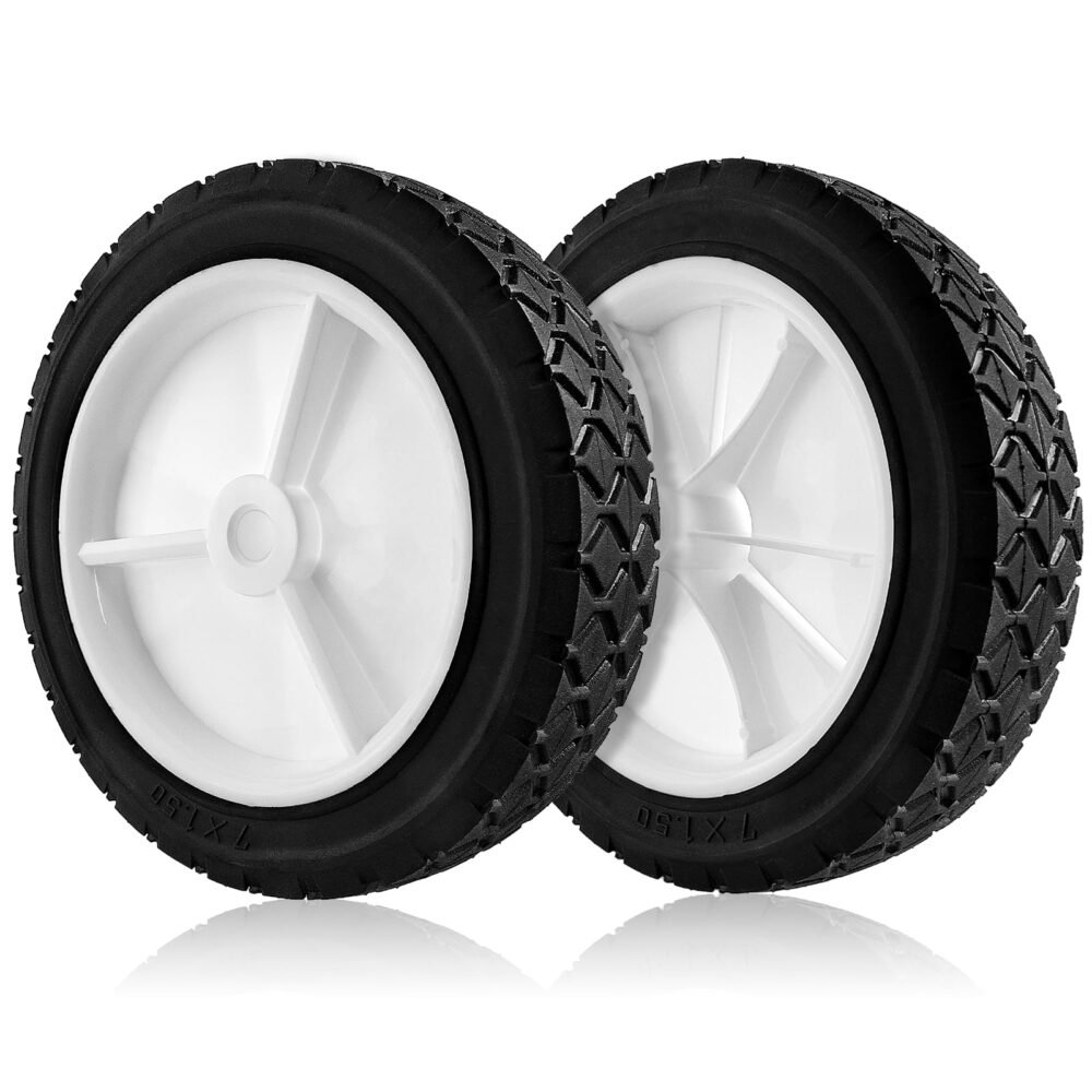 72-107 Wheels for Oregon, 7 Inch Universal Tires for Lawn Mower, BBQ Grills, Radio Flyer Wagon Wheels Replacement, Hand Truck, Utility Cart, Snowblower, 2 Pack